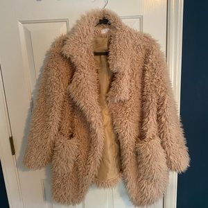Furry coat. Fully lined